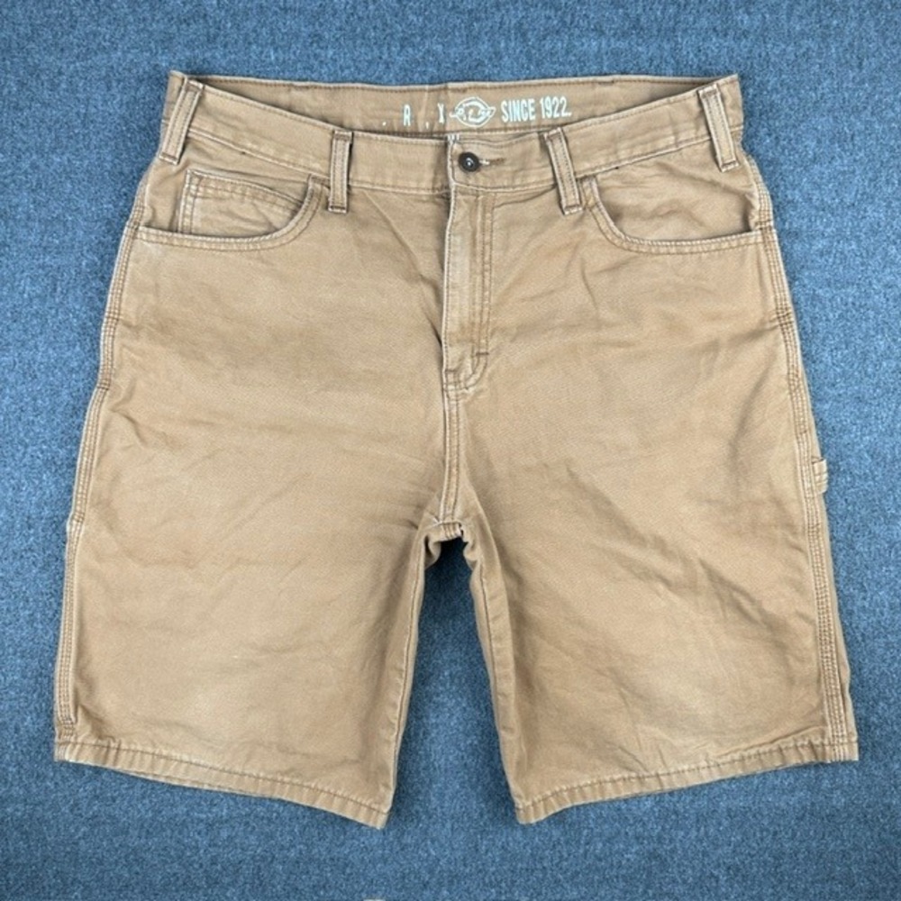 Dickies Mens 34 Relaxed Fit Carpenter Shorts Duck Brown Canvas DX250RBD